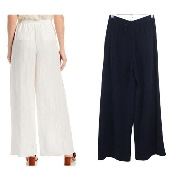 Kobi Halperin Size S Louise Blue Linen Tencel Pullon Wide Leg Pants NEW Trousers - Picture 5 of 12